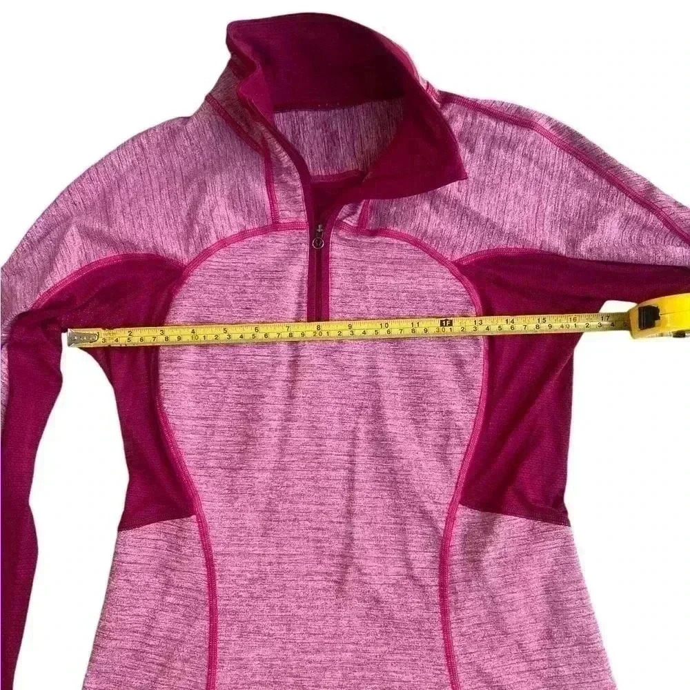 Lululemon Run For Gold 1/2 Zip Heathered Bumble Berry / Bumble Berry Size 6 - Picture 7 of 7